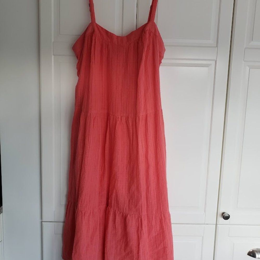 Knox Rose Guava Jelly Midi Dress - Coral - Pockets - Womens LARGE - NEW with tag - Picture 4 of 5